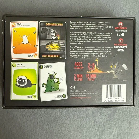 Exploding Kittens NSFW Edition Card Game Ages 30 Up 2-5 Players - Picture 4 of 4